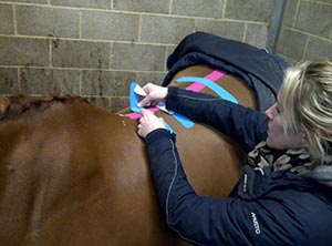Taping to aid release of thoracolumbar fascia and thoracic awareness