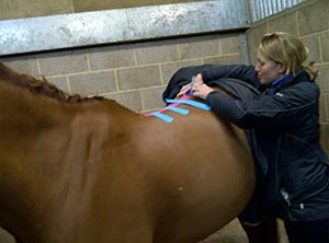 Taping to aid release of thoracolumbar fascia and thoracic awareness